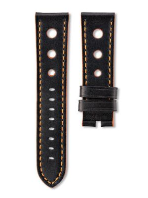 Delma 24mm Racing Leather Strap - Black