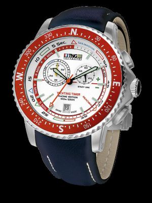 TNG Sailmaster Yachting Watch -  White Dial / Red Bezel