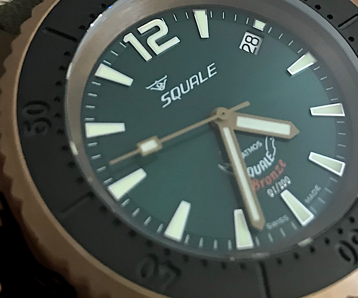 Squale 50 atmos 1521 Dive Watch - Green Bronze