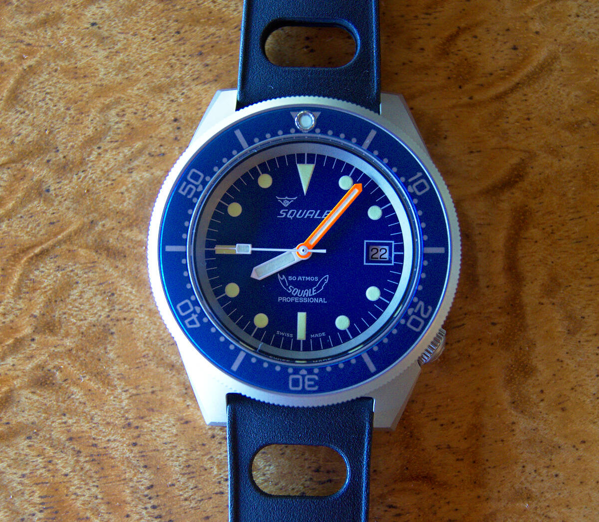 Squale 50 atmos 1521 Dive Watch - Blue Blasted