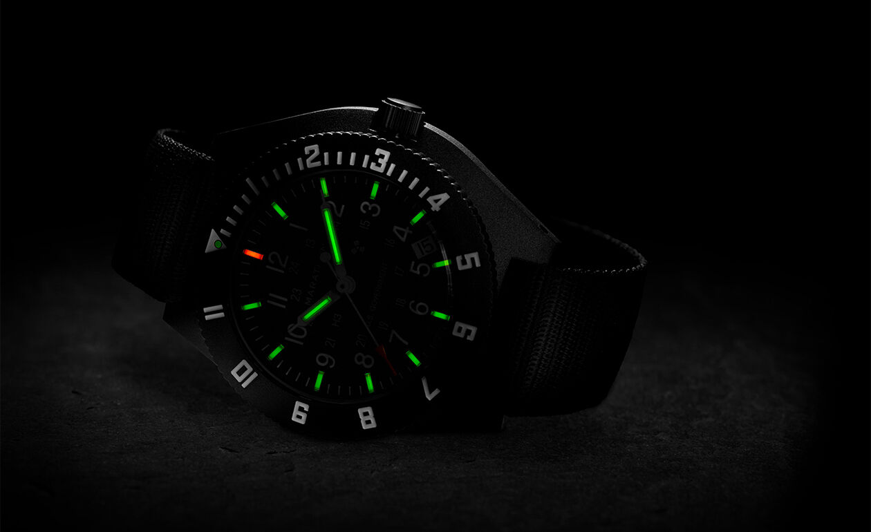 Marathon Pilot Navigator Watch with Date - Black & No Government Markings