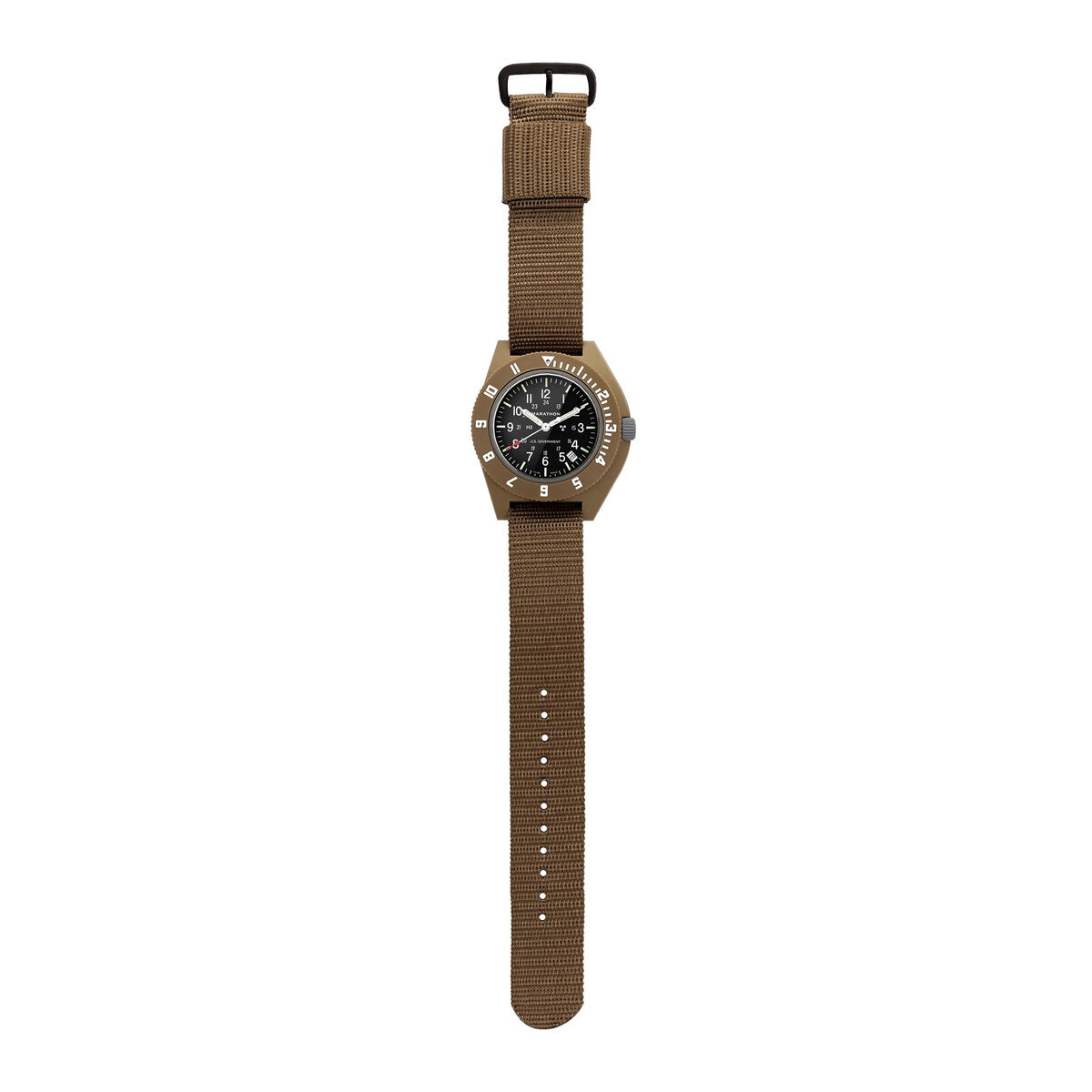 Marathon Pilot Navigator Watch with Date - Desert Tan & US Government Markings