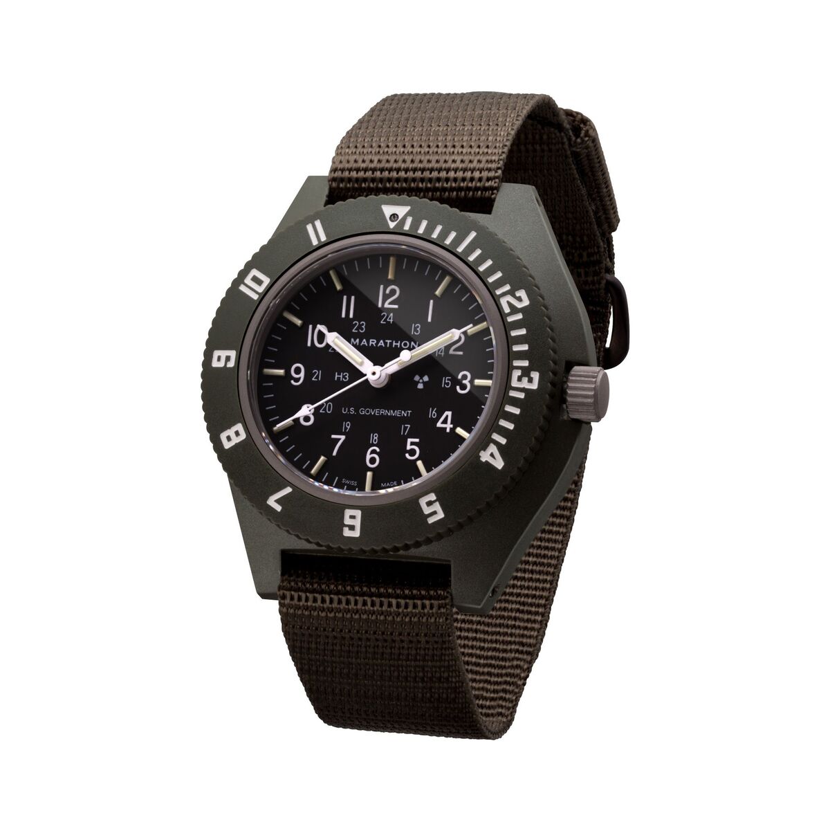 Marathon Pilot Navigator Watch - Sage Green & US Government Markings