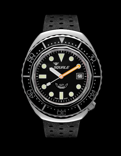 Squale 101 atmos 2002 Black Dots Blasted Dive Watch