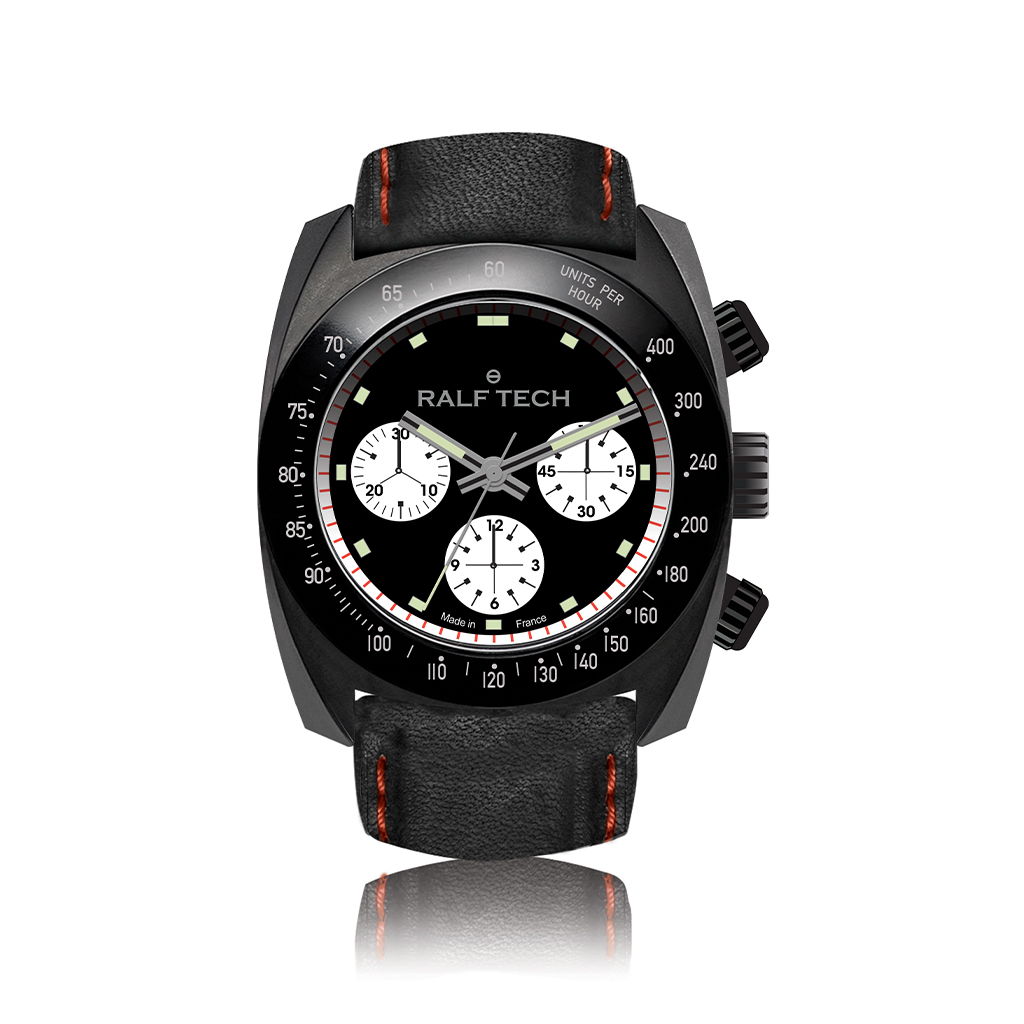 Ralf Tech WRV Black Tachymètre Inverse Panda Chronograph Watch