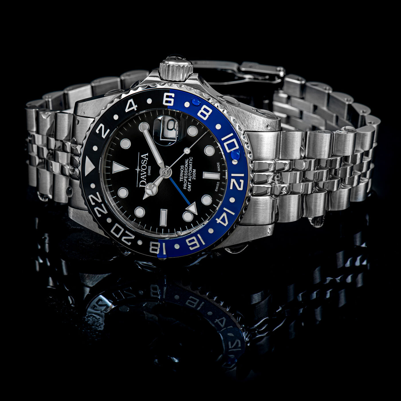 Davosa Ternos Professional GMT TT Black-Blue Dive Watch