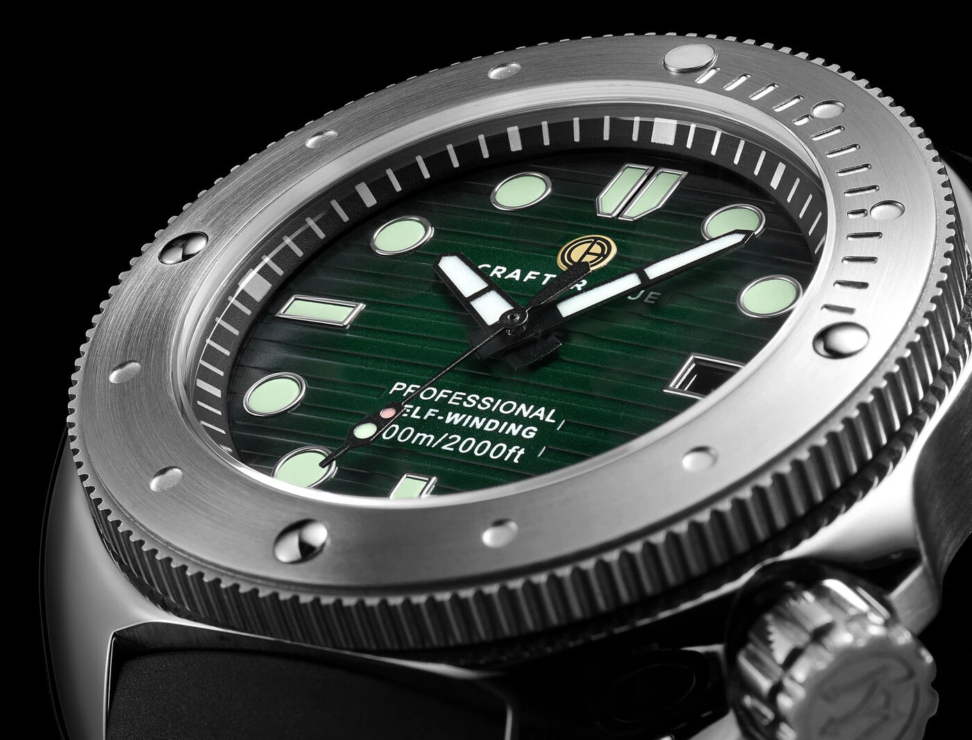 Crafter Blue Hyperion Ocean 600m Dive Watch - Green