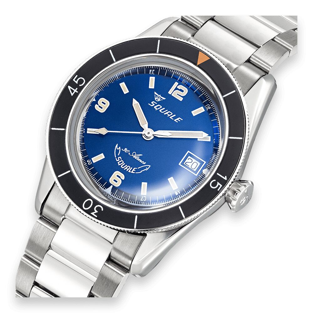 Squale Sub-39 Intenso Blu Dive Watch with Bracelet
