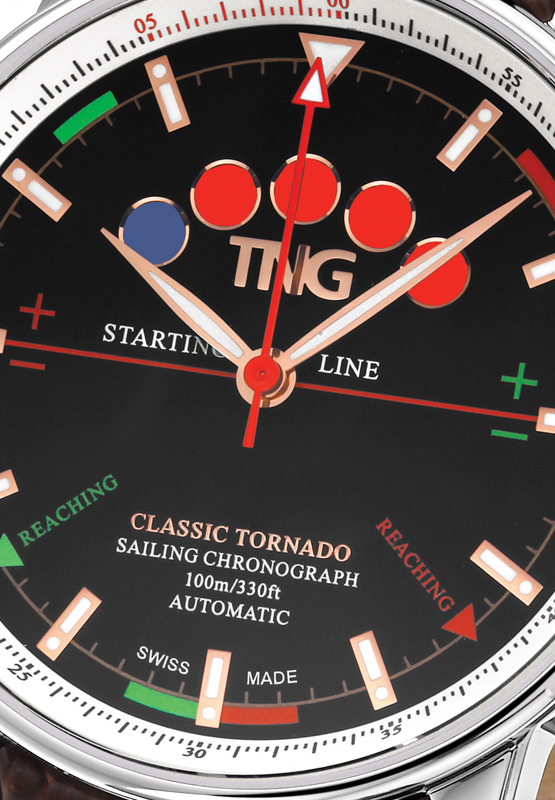 TNG Classic Tornado Automatic Chronograph Sailing Watch - Black