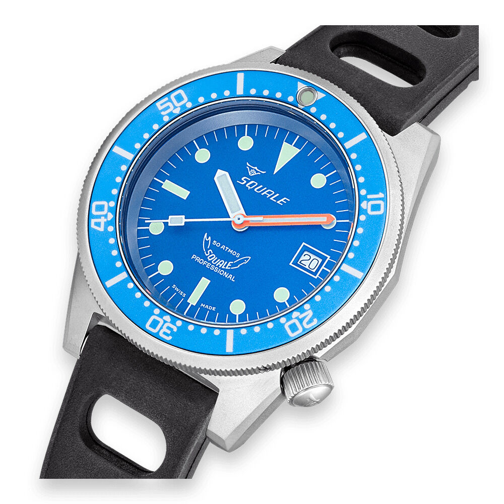Squale 50 atmos 1521 Dive Watch - Blue Blasted
