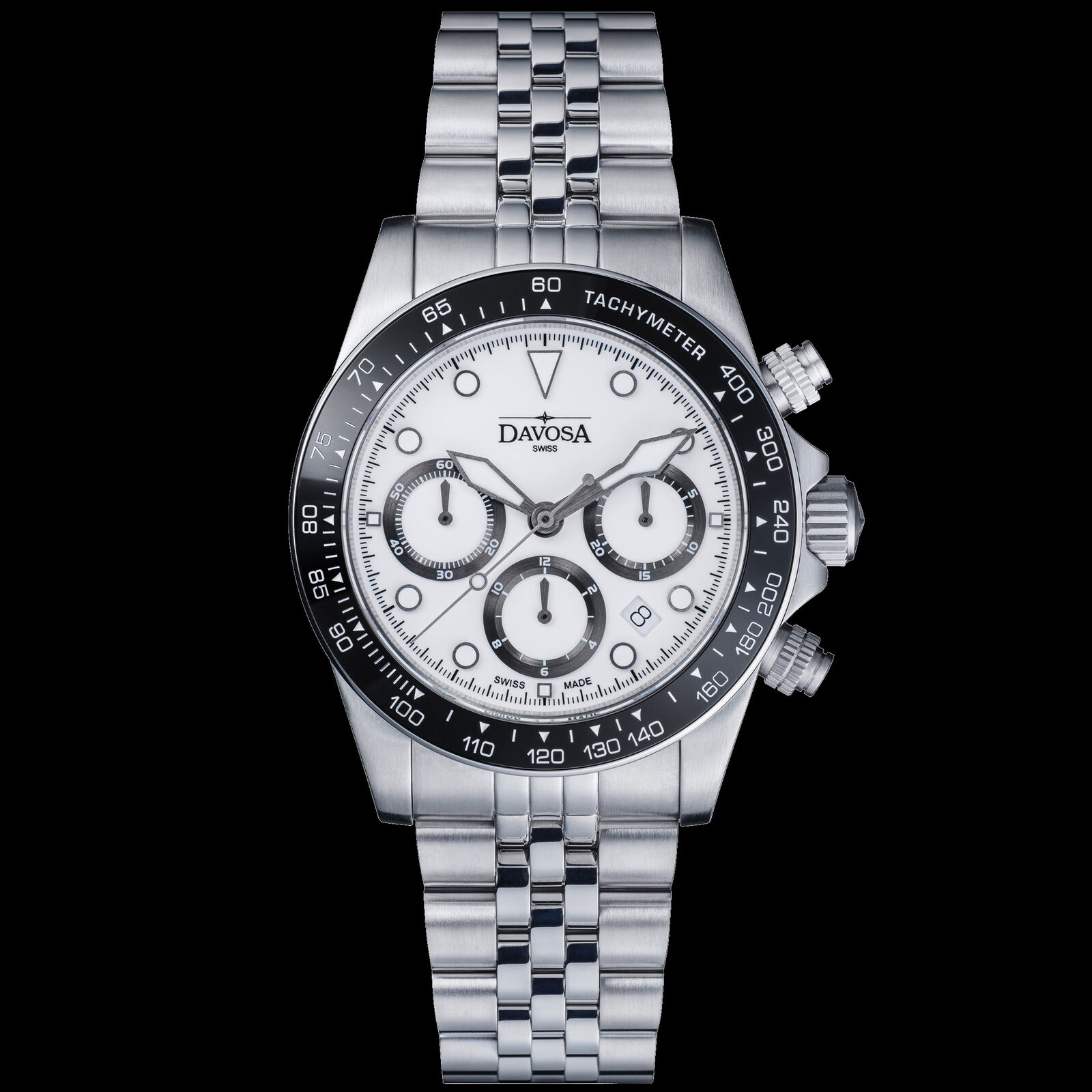 Davosa Ternos Professional Chronograph Watch - White / Pentalink