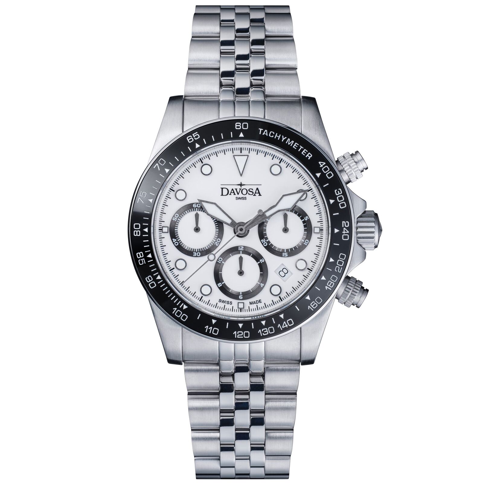 Davosa Ternos Professional Chronograph Watch - White / Pentalink