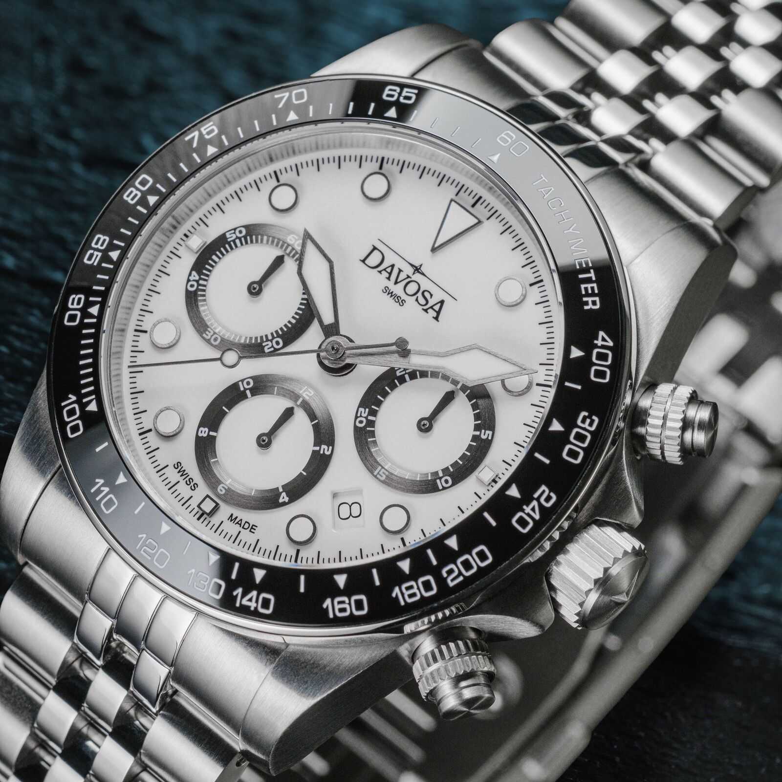 Davosa Ternos Professional Chronograph Watch - White / Pentalink
