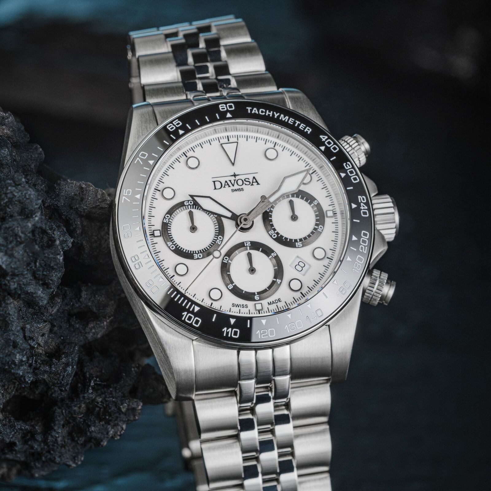 Davosa Ternos Professional Chronograph Watch - White / Pentalink
