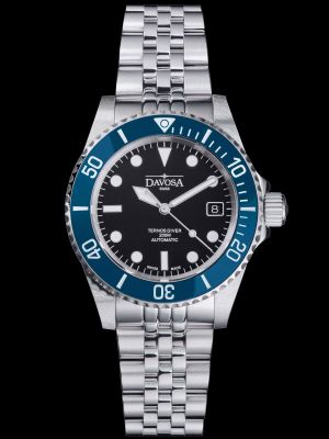 Davosa Ternos Diver Black-Blue Dive Watch / Pentalink